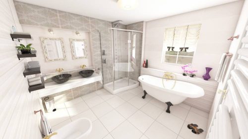 Dekorfliese, dunkelgrau, 25 x 75 cm