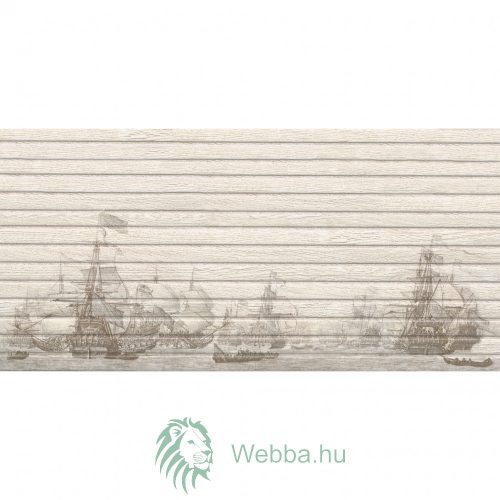 Fürdőszoba/konyha dekorációs csempe Panel Wood Ship, bézs, matt, 29,3 x 59,3 cm