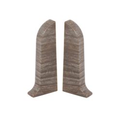   Lábazati vég, bal / jobb, ezüst tölgy, 55 x 22 mm, 2 db / készlet