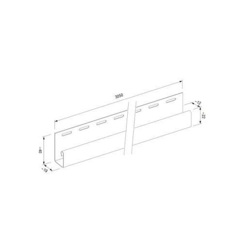 Vox élprofil kültéri burkoláshoz, PVC, szürke, 3,05 m