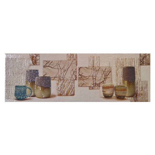 Küchendekorfliese, Otonal Opal, glänzend, creme, 20 x 60 cm
