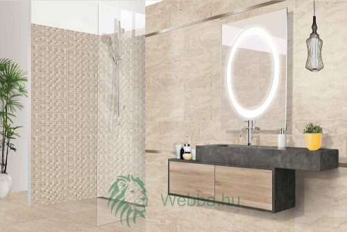 Cesarom Sibley kerámia csempe, , bézs, félfényes, 2,5 x 50 cm