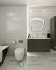 Jazz Blanco fürdőszoba / konyha dekor csempe, fényes, fehér, 25 x 75 cm