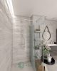 Newbury Fürdőszoba/konyha csempe, márványutánzat, fényes, fehér, 30 x 60 cm