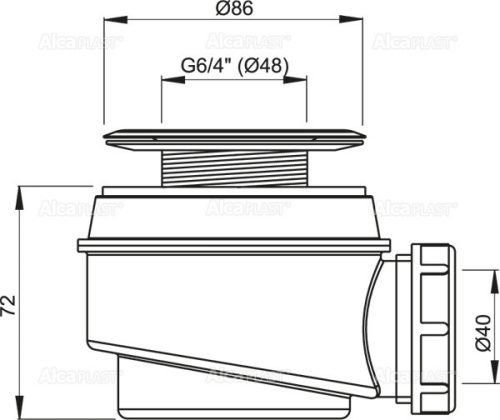 ALCA DUSCHWANNE SIPHON CHROM A46 / 60