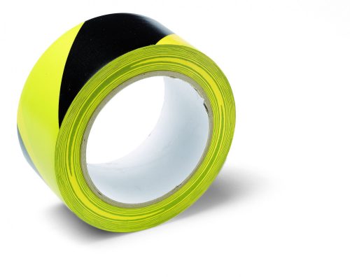 Warnband 50mmx33m, Gefahrenklebeband, PVC, gelb / schwarz
