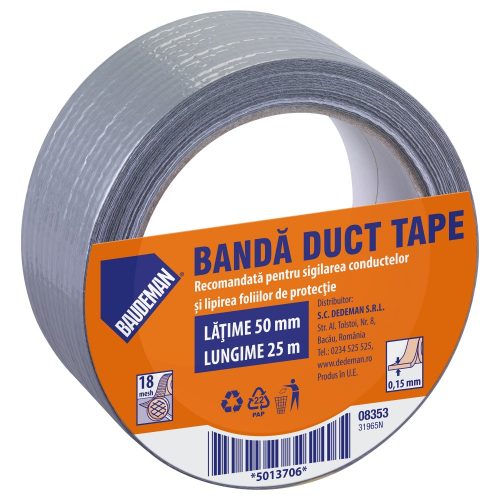 Klebeband, zur Reparatur, aus Textil, Baudeman 8353, 5 cm x 25 m