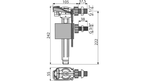 ALCA TOILETTENFÜLLVENTIL 3/8 "SEITE A16P