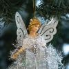 Karácsonyi dekor - angyal - 20 x 20 cm - ezüst