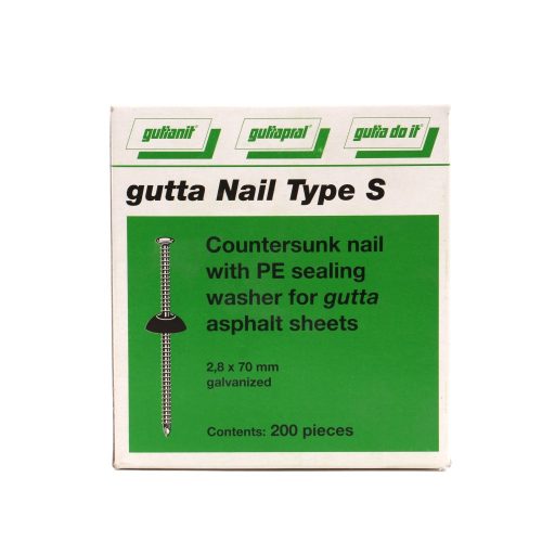 Nagel für Bitumenwellplatte, Gutta, grün, 70 x 2,8 mm, 200 Stück / Karton