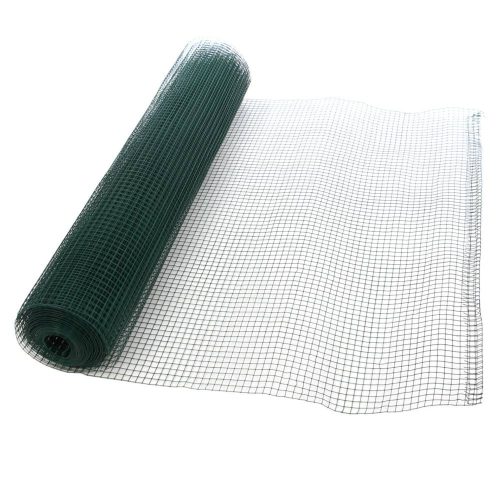 Grunman Deko-Zaunnetz, PVC-beschichtet, grün, 0,5 x 10 m (0,9 x 13 x 13 mm)