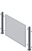 Kerítésoszlop, acél, fekete, téglalap alakú, 1555 mm, 100 x 100 mm