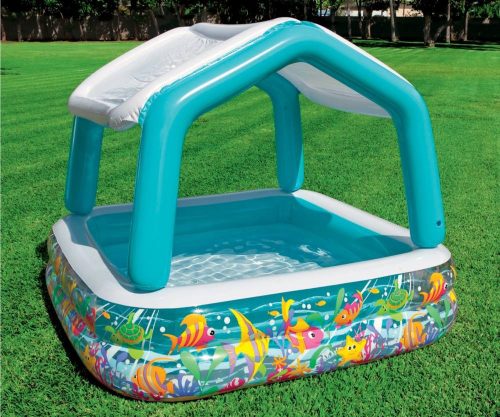 Intex aufblasbarer Pool mit Vorzelt, 157x157x122 cm
