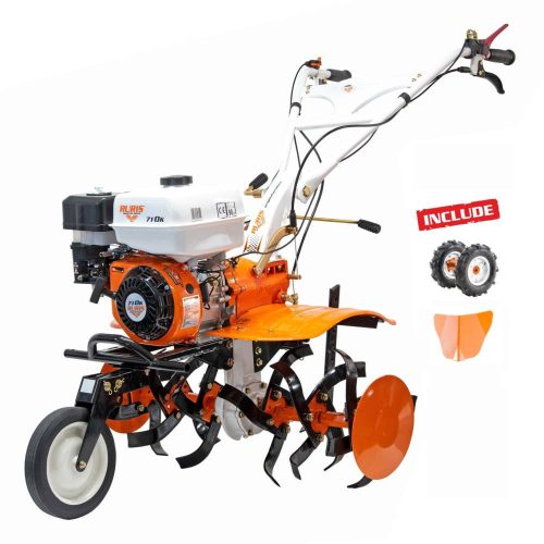 Rotációs kapa, Ruris 710 K benzinmotor, 7,5 LE, 3 sebesség + szállítókerekek