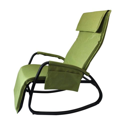 Kerti hintaszék,állítható, fém + poliészter, zöld