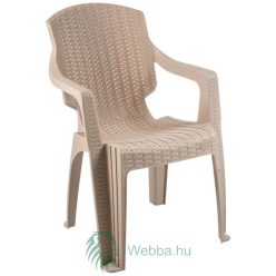   Kerti szék,Infinitty, polipropilén, rattan szövésű modell, krém