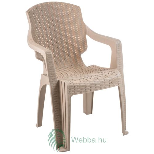 Kerti szék,Infinitty, polipropilén, rattan szövésű modell, krém