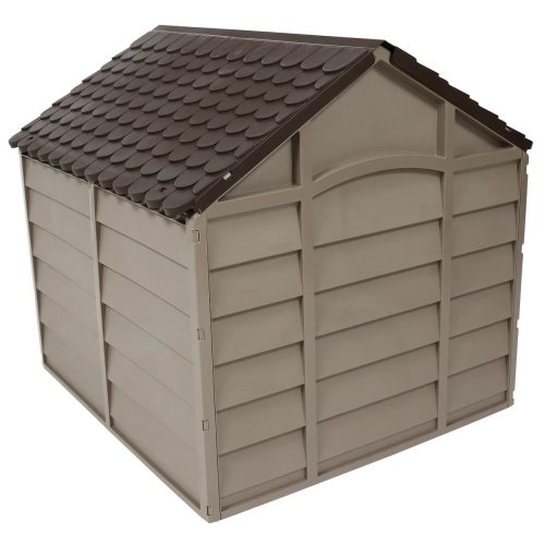 Közepes kutyaház, PVC barna, 71 x 71 x 68 cm