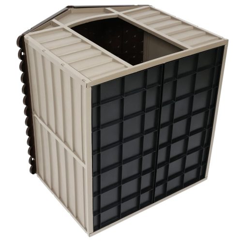 Közepes kutyaház, PVC barna, 71 x 71 x 68 cm