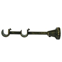 Gesimshalter, doppelt, Metall, schwarzgold, 2 Stück / Set