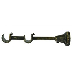   Gesimshalter, doppelt, Metall, 19/20 mm, schwarzgold, 2 Stück / Set