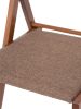 Összecsukható konyhai / nappali szék, kárpitozott, Igor II diófa + barna szövet 