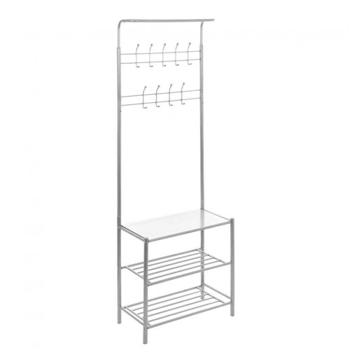 Vorraumschrank mit Aufhänger, Einlegeböden, grau, 670 x 330 x 1850 mm, 1C