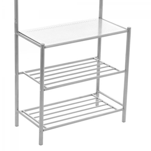 Vorraumschrank mit Aufhänger, Einlegeböden, grau, 670 x 330 x 1850 mm, 1C