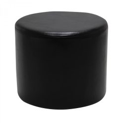 Ovi rögzített, kerek puff 42x42x37cm műbőr fekete