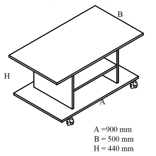Couchtisch, 90x50x44cm, Cora 2C