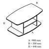 Téglalap alakú nappali asztal 90 x 50 x 44 cm 2C