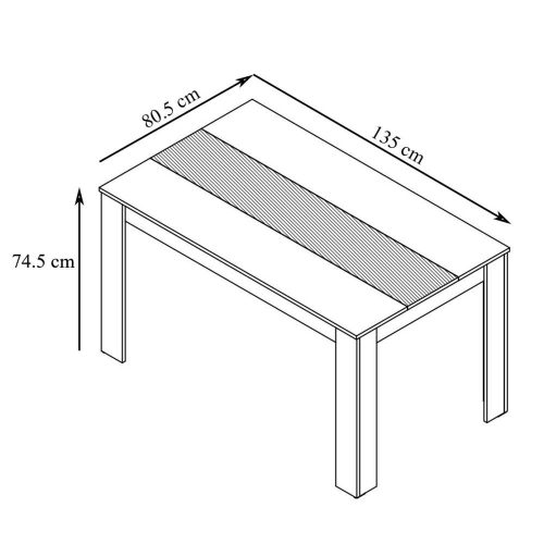 Küchentisch 135x80,5x74,5cm Domus Sonoma 1C