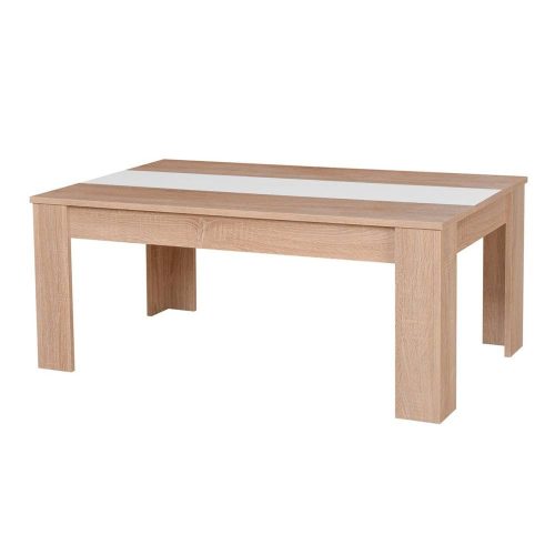 Marengo Couchtisch, Sonoma Eiche + Latte / Weiß, 112 x 65,5 x 46,5 cm 1C