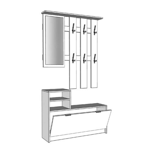 Vorraum-Set 100x29x191,5cm Ravenna Sonoma 1C