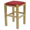 Küchenstuhl, 30x30x45cm Naturholzgestell + rote Sitzfläche