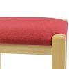 Konyhai szék, 30x30x45cm Természetes fa keret+piros ülőke