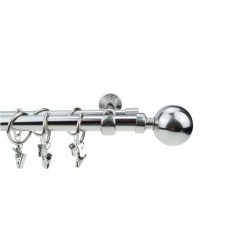   Doppelgardinenstange Nickel, Metall 19 + 16 mm / 160 cm + Zubehör DEGZR-15136N