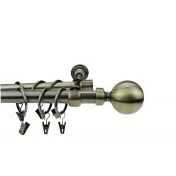   Doppelgardinenstange antikkupfer, Metall 19 + 16 mm / 240 cm + Zubehör DEGZR-15138A