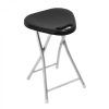 Összecsukható szék, 30x30x45cm szürke fém + fekete műanyag, 