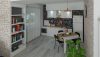 Küchen-/Wohnstuhl, schwarzer Stahl + schwarzes PVC