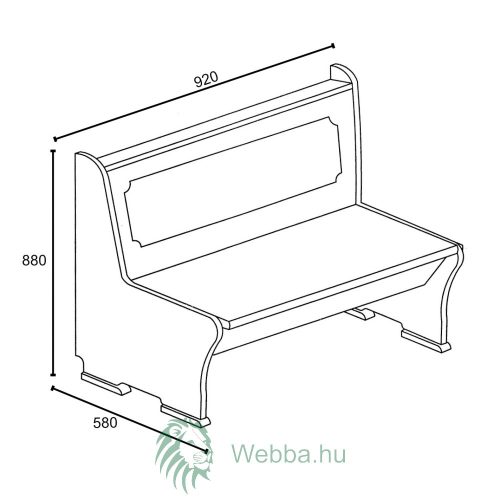 Konyhai pad 2 székkel + asztal, Adela, sonoma + barna, 92 x 58 x 88 cm 3C