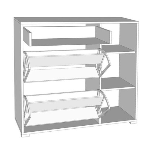 Schuhschrank 102x94,5x33cm Arco Grau 2C