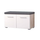 Beny Kommode mit 2 Türen, Eiche grau + hellweiß, 79 x 35 x 40 cm 2C