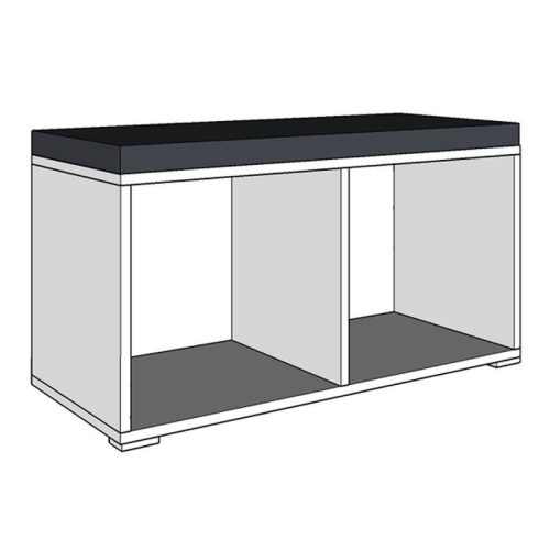 Beny Kommode mit 2 Türen, Eiche grau + hellweiß, 79 x 35 x 40 cm 2C