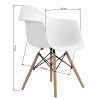 Konyhai / nappali szék, Kohler, fém + fa, fehér műanyag