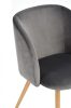 Konyha/nappali szék Ynez fix, kárpitozott, sötétszürke textil