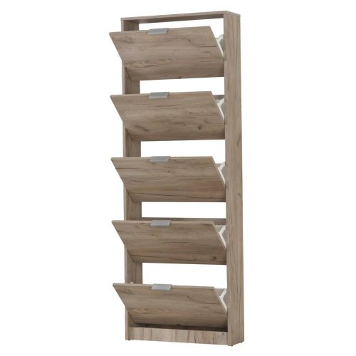 Schuhschrank Eiche grau, Hugo, 67 x 191,5 x 28 cm 2C