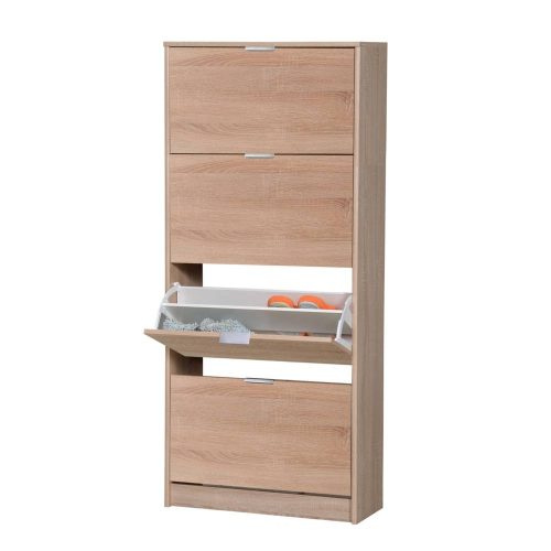 Schuhschrank Sonoma Eiche, Hugo, 67 x 155,5 x 28 cm (ca. 24 Paar Schuhe) 2C