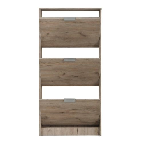 Schuhschrank, Eiche grau, Hugo, 67 x 119 x 28 cm (ca. 23 Paar Schuhe) 2C