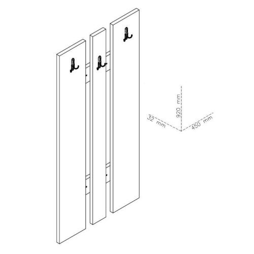 Kleiderbügel 45x3,2x92cm Elda Eiche 2C